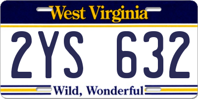 WV license plate 2YS632