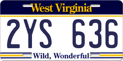 WV license plate 2YS636
