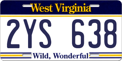 WV license plate 2YS638