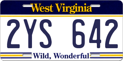 WV license plate 2YS642