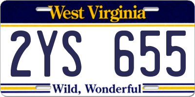 WV license plate 2YS655
