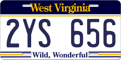 WV license plate 2YS656