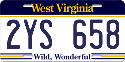 WV license plate 2YS658