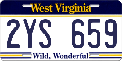 WV license plate 2YS659