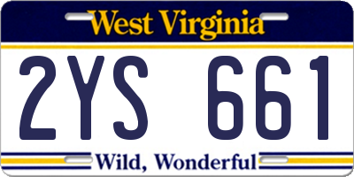 WV license plate 2YS661
