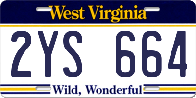 WV license plate 2YS664