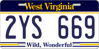 WV license plate 2YS669