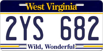 WV license plate 2YS682