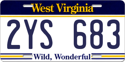 WV license plate 2YS683