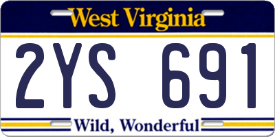 WV license plate 2YS691