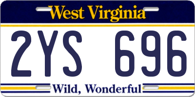 WV license plate 2YS696