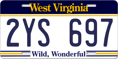 WV license plate 2YS697