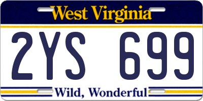 WV license plate 2YS699