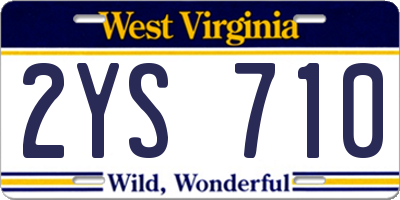 WV license plate 2YS710