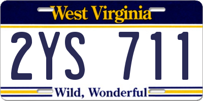 WV license plate 2YS711