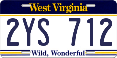 WV license plate 2YS712
