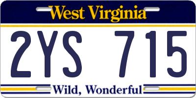 WV license plate 2YS715