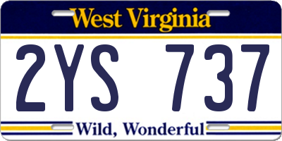 WV license plate 2YS737