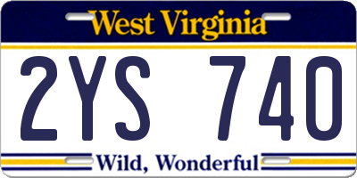 WV license plate 2YS740