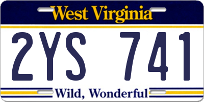 WV license plate 2YS741