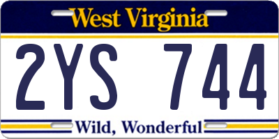 WV license plate 2YS744