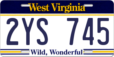 WV license plate 2YS745