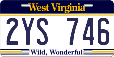 WV license plate 2YS746
