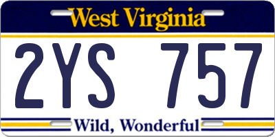 WV license plate 2YS757