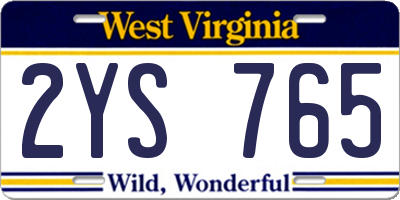 WV license plate 2YS765