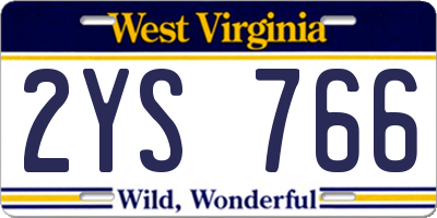 WV license plate 2YS766