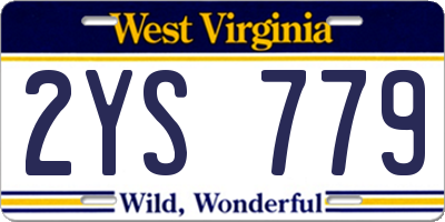 WV license plate 2YS779