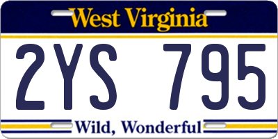 WV license plate 2YS795
