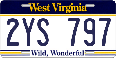 WV license plate 2YS797