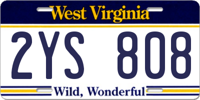WV license plate 2YS808
