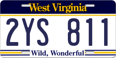 WV license plate 2YS811