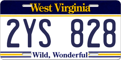 WV license plate 2YS828