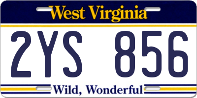 WV license plate 2YS856