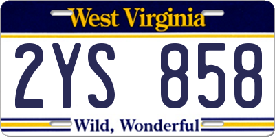 WV license plate 2YS858