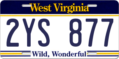 WV license plate 2YS877