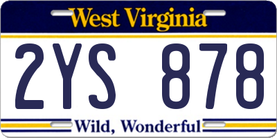 WV license plate 2YS878