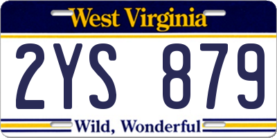 WV license plate 2YS879