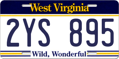 WV license plate 2YS895