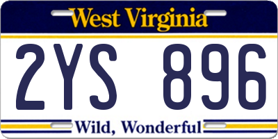 WV license plate 2YS896