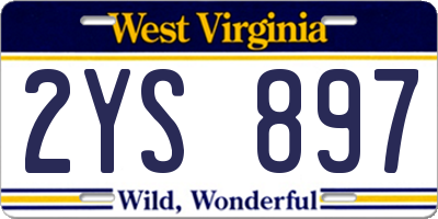 WV license plate 2YS897