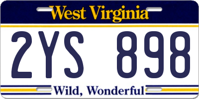 WV license plate 2YS898