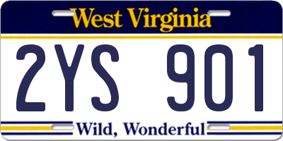 WV license plate 2YS901