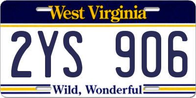 WV license plate 2YS906