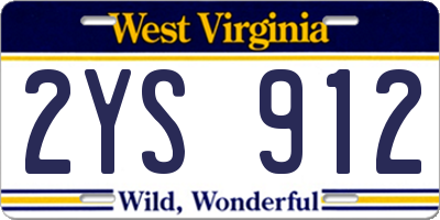 WV license plate 2YS912