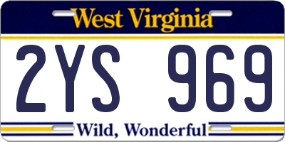 WV license plate 2YS969