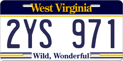 WV license plate 2YS971